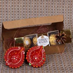 Popular Diwali Gifts - Rocher with Diya Hamper