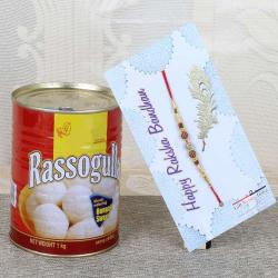 Rakhi With Sweets - 500 Gms Rasgulla with Rakhi