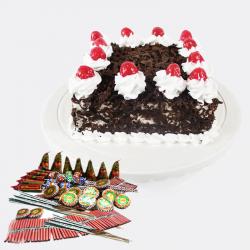Black Forest Cake with Diwali Firecrackers