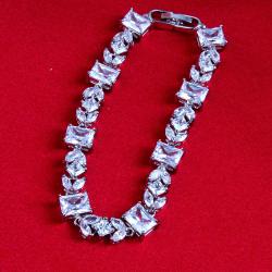 Valentines Fashion Jewellery Gifts - Silver Plated Diamond Bracelet 