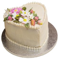 Anniversary Gifts for Grandparents - Heart Shape Vanilla Cake