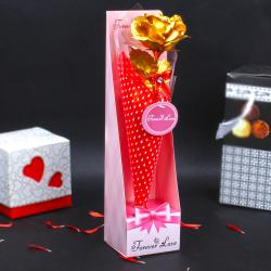 Rose Day - Gold Plated Rose Gift For Forever Love