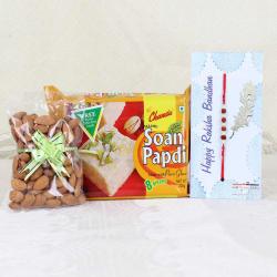 Rakhi to Canada - Rakhi Gift of Soan Papdi with Almonds - Canada