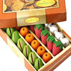 Assorted Sweets - Ghasitaram's Fruit Box 400 gms
