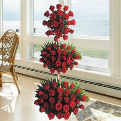 Valentine Midnight Gifts - Perfect Valentine Love Roses Arrangement