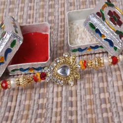 Rakhi Bracelets - Kundan Ethnic Design Rakhi