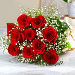 Anniversary Gifts for Him - Ten Romantic Red Roses Bouquet