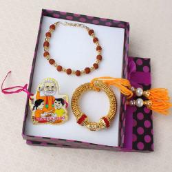 Rakhi Family Set - Marvellous Bhaiya Bhabhi with Cartoon Rakhi Family Combo