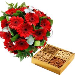 Birthday Gifts for Toddlers - Gerberas and Dryfruit