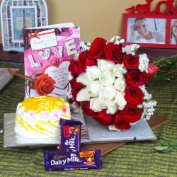 Valentine Flowers with Chocolates - Valentine Precious Gift Collection