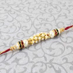 Designer Rakhis - Stunning Tiny Pearl Beads Rakhi