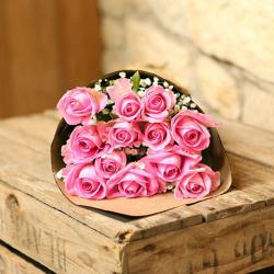 Send Bhai Dooj Gift Baby Pink Roses Bouquet To Agra