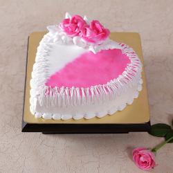 Fathers Day Gifts From Daughter - Eggless Butter Cream Strawberry Cake