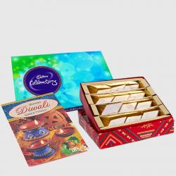 Send Diwali Gift Cadbury Celebration Pack with Kaju Katli and Diwali Card To Blimora