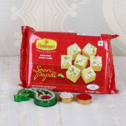 Send Bhai Dooj Gift Bhai Dooj Tikka with Elaichi Soan Papdi Combo To Faridabad