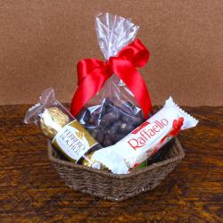 Send Anniversary Gift Raffaello with Rocher Chocolates and Choco Cashew To Bokaro