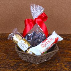 Send Anniversary Gift Raffaello with Rocher Chocolates and Choco Cashew To Trivandrum