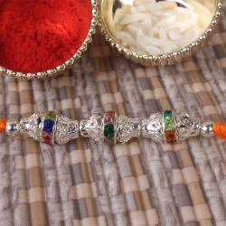 Designer Rakhis - Multi Stone Diamond Rings Rakhi