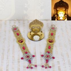 Home Decor Gifts Online - Shubh Labh Diwali Door Hanging and Buddha Shadow Diya