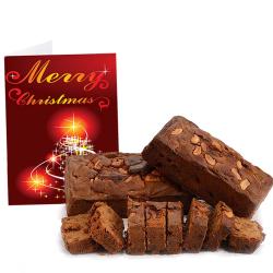 Christmas Cakes - Cashew Plum Cake with Merry Christmas Greeting Card