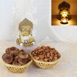 Diwali Lights - Shadow Diya with Dry Fruits Combo