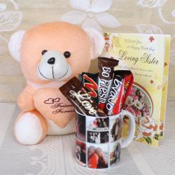 Anniversary Personalized Gifts - Customize Mug with Teddy hamper