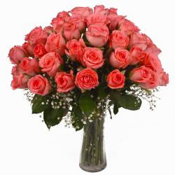 Good Luck Flowers - Special Vase of 50 Pink Roses