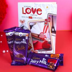 Valentine Greeting Cards - Cadbury Dairy Milk Chocolates with Greeting Card