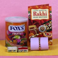 Kids Rakhis - Fox Fruits Chocolates Rakhi Gift Combo