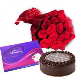 Valentines Fresh Cream Cakes - Chocolaty Love Gift on Valentine
