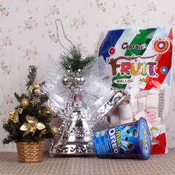 Send Christmas Gift Combo of Christmas Bell with Oreo and Marshmallow To Cochin