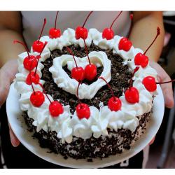 Send Valentines Day Gift Small Black Forest Cherry Cake To Bhubaneshwar