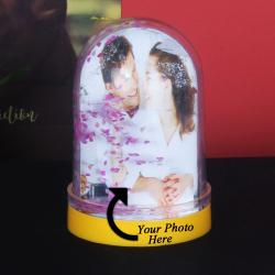 Send Snow Globe in Dome Shape for Personalised Photo Frame To Himatnagar