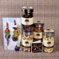 Bhai Bhabhi Rakhis - Assorted Dry Fruits with Bhaiya Bhabhi Rakhi