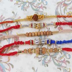 Set Of 5 Rakhis - Charming Set of Five Rakhi