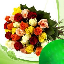 Green Gifts - Bouquet of 30 Colored roses