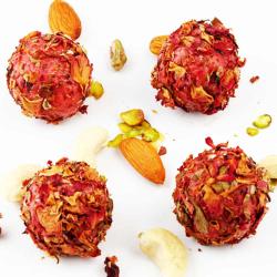 Send Ghasitarams Sweets Rose Petal Strawberry Balls 400 gms To Pimpri