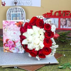 Birthday Gifts for Family Members - Mix Roses Bunch with Birthday Card
