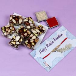 Rakhi With Dry Fruits - Dry Fruits Sweets with Rakhi