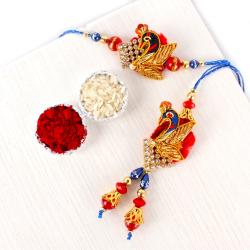 Lumba Rakhis - Peacock Shape Bhaiya Bhabhi Rakhi