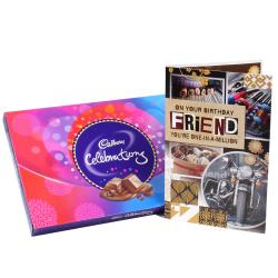 Indian Chocolates - Birthday Card for Friend with Cadbury Celebration Box