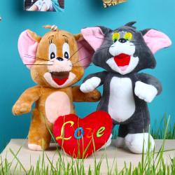 Send Tom and Jerry Soft Toy with Love Heart To Jammu