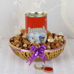 Holi Bhaidooj Tikka - Assorted Dry fruit Basket for Bhaiya Dooj