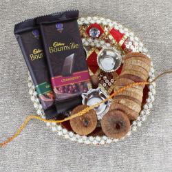 Rakhi With Puja Thali - Charming Gifting Combo for Brother