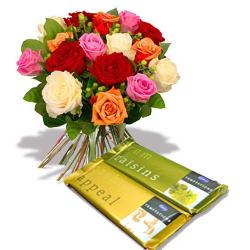 Best Wishes Gifts for Friend - Expression of Roses and Temptation Chocolate