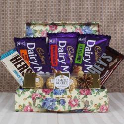 Send Chocolates Gift Dairy Milk chocolate and Hersheys with Rocher in Box  To Bhopal