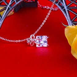 Mothers Day Gifts to Chandigarh - Shiny Diamond Pendant with Rose Gold Plated Chain lovely MOM