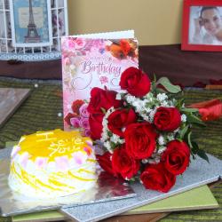 Cakes with Flowers - Roses and Cake for Your Birthday