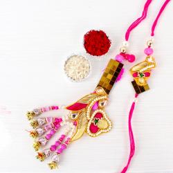 Bhai Bhabhi Rakhis - Zardoshi Pearl Work Bhaiya Bhabhi Rakhi