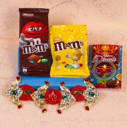 Diwali Special Gift of Door Decoratives M&M Chocolate Bar and M&M Chocolate Pack